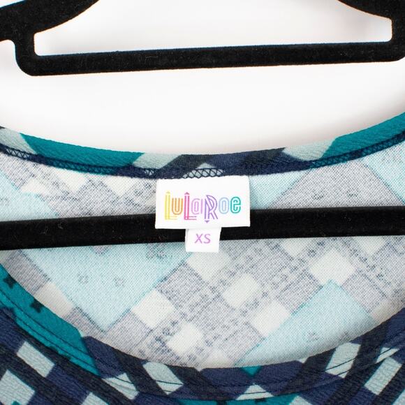 Lularoe XS NWOT Womens Unicorn Nicole Blue Print Midi Dress - Picture 2 of 4